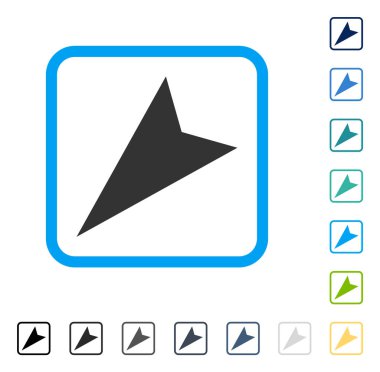 Ok ucu sol aşağı vektör simge çerçeveli