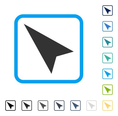 Ok ucu sol yukarı vektör simge çerçeveli