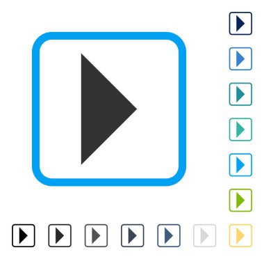 Ok ucu sağ vektör simge çerçeveli