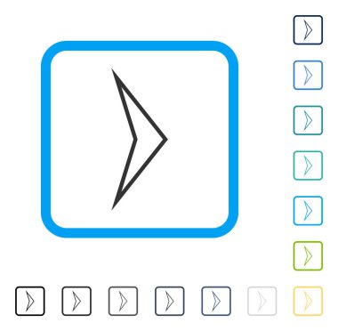 Ok ucu sağ vektör simge çerçeveli