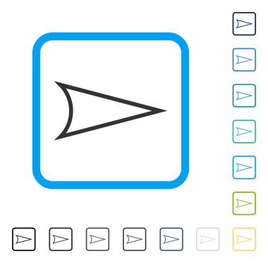 Ok ucu sağ vektör simge çerçeveli