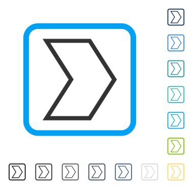 Ok ucu sağ vektör simge çerçeveli