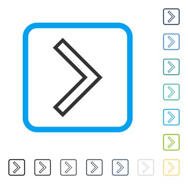 Ok ucu sağ vektör simge çerçeveli