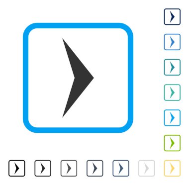 Ok ucu sağ vektör simge çerçeveli