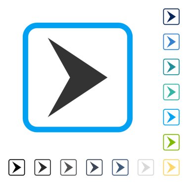 Ok ucu sağ vektör simge çerçeveli