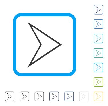 Ok ucu sağ vektör simge çerçeveli