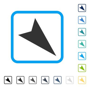 Ok ucu sağ aşağı vektör simge çerçeveli