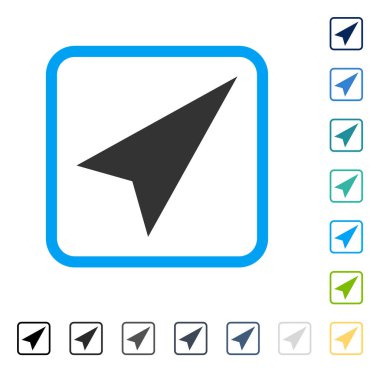 Ok ucu sağ-yukarı vektör simge çerçeveli