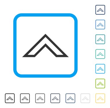 Çerçeveli vektör simge yukarı ok ucu