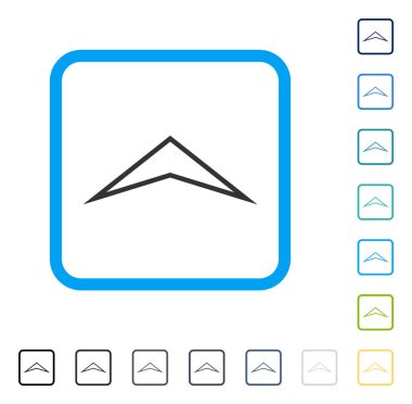 Çerçeveli vektör simge yukarı ok ucu