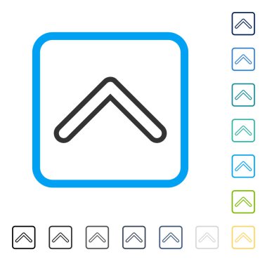 Çerçeveli vektör simge yukarı ok ucu