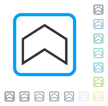 Çerçeveli vektör simge yukarı ok ucu