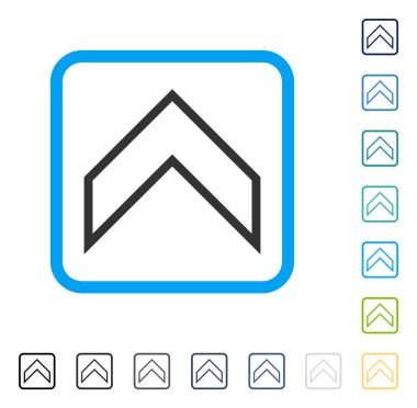 Çerçeveli vektör simge yukarı ok ucu