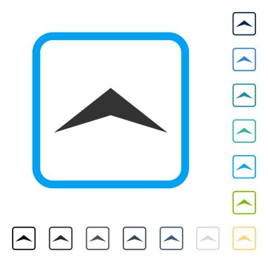 Çerçeveli vektör simge yukarı ok ucu