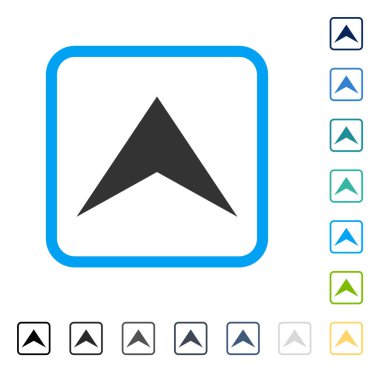 Çerçeveli vektör simge yukarı ok ucu