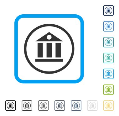 Banka Binası vektör simge çerçeveli