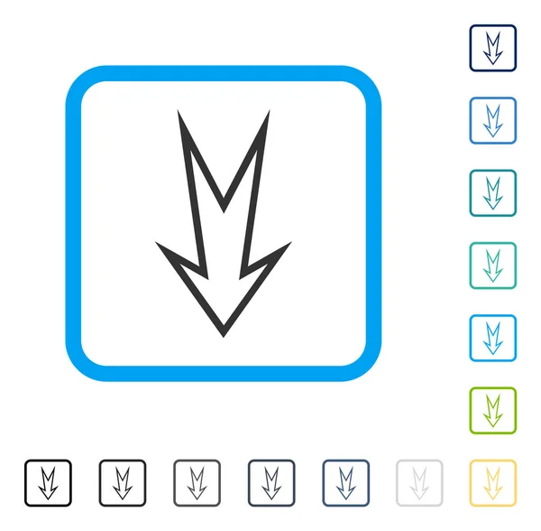 Freccia giù incorniciato icona vettoriale — Vettoriale Stock