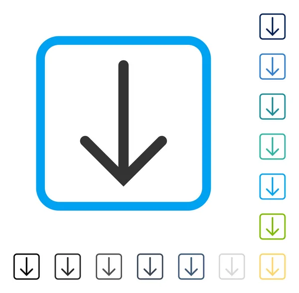 Flecha hacia abajo enmarcado Vector icono — Archivo Imágenes Vectoriales