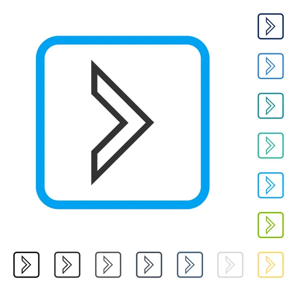 Icono de vector enmarcado derecho de la punta de flecha — Vector de stock