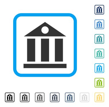 Banka Binası vektör simge çerçeveli