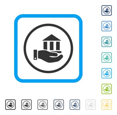 Banka hizmet vektör simge çerçeveli