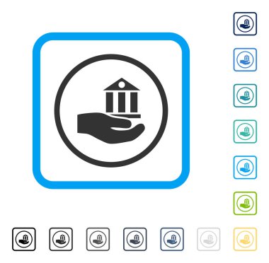 Banka hizmet vektör simge çerçeveli