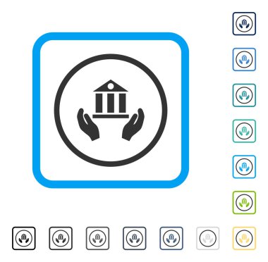 Banka hizmet vektör simge çerçeveli