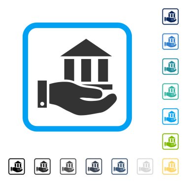 Banka hizmet vektör simge çerçeveli