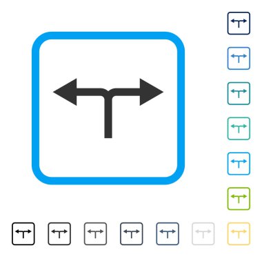 Bifurkasyon oklar sola doğru vektör simge çerçeveli