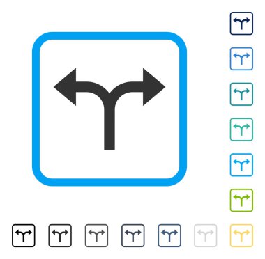 Bifurkasyon oklar sola doğru vektör simge çerçeveli