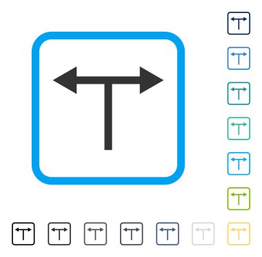 Bifurkasyon oklar sola doğru vektör simge çerçeveli