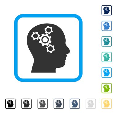 Beyin mekanik vektör simge çerçeveli