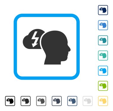 Beyin fırtınası çerçeveli vektör simgesi