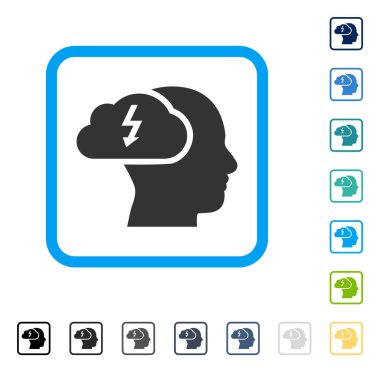 Beyin fırtınası çerçeveli vektör simgesi