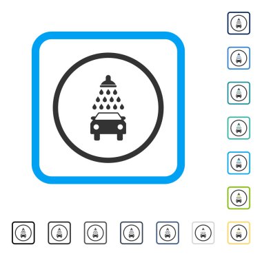Araba duş vektör simge çerçeveli
