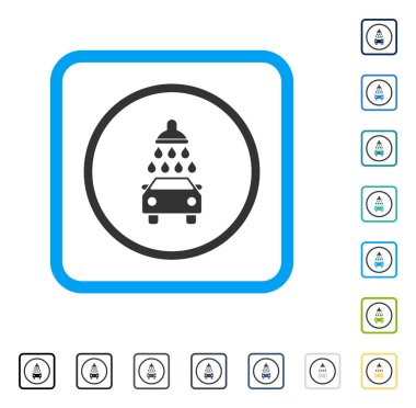 Araba duş vektör simge çerçeveli