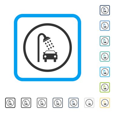 Araba duş vektör simge çerçeveli