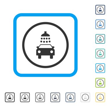 Araba duş vektör simge çerçeveli
