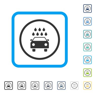 Araba duş vektör simge çerçeveli
