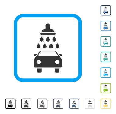 Araba duş vektör simge çerçeveli