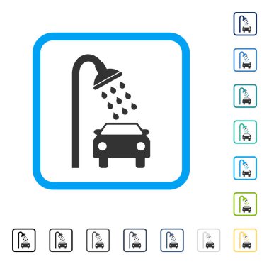 Araba duş vektör simge çerçeveli