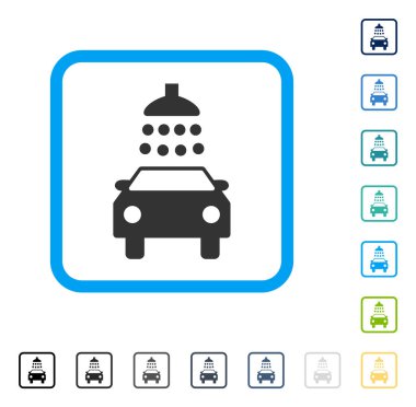 Araba duş vektör simge çerçeveli