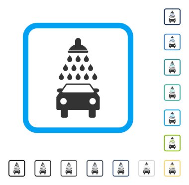 Araba duş vektör simge çerçeveli