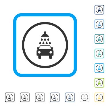 Oto yıkama vektör simge çerçeveli