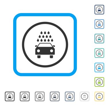Oto yıkama vektör simge çerçeveli