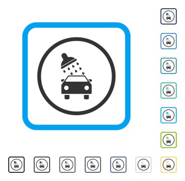 Oto yıkama vektör simge çerçeveli