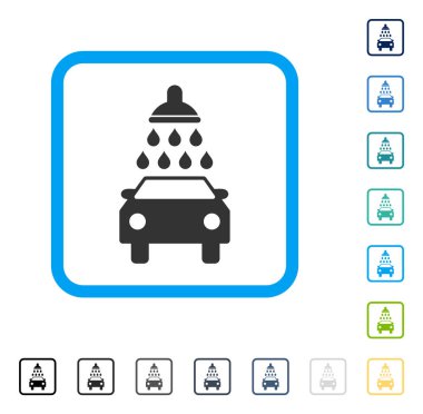 Oto yıkama vektör simge çerçeveli