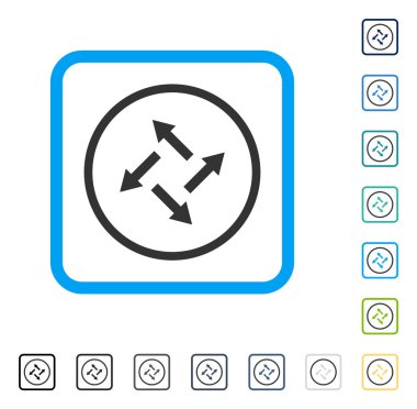 Santrifüj okları vektör simge çerçeveli