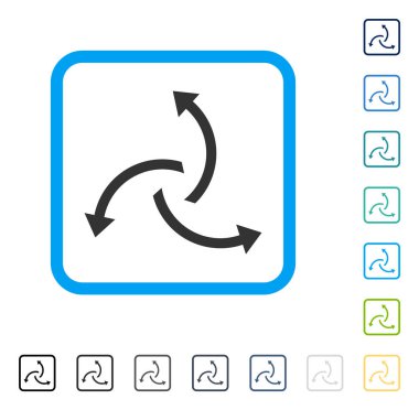 Santrifüj okları vektör simge çerçeveli