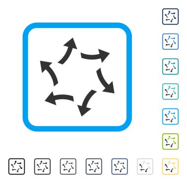 Santrifüj okları vektör simge çerçeveli